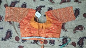 Golden Orange Embroidery Blouse