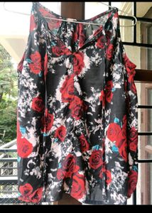 Beautiful Floral Cold Shoulder Top