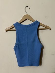 Zara Women&#39;s Blue Ribbed Tank Top