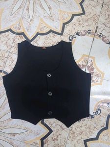 Black Vest And Pants Co-ord Set