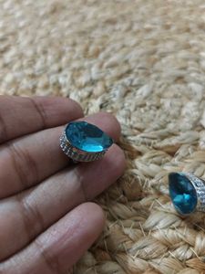 Teardrop Blue Earrings - crystals