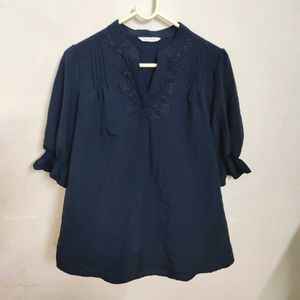 Elegant Navy Blue Female Top | Bust 38