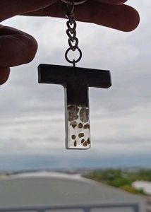 Letter  Resin Keychain