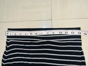 Striped Slit Midi Skirt