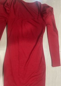 Sexy Red Date Night Deep Neck Mini Dress