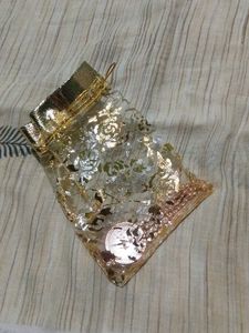 Gold Floral Pouch