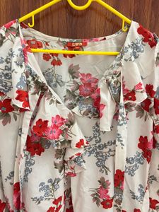 Floral Ruffle Top
