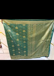 Green Banarasi Saree with blouse