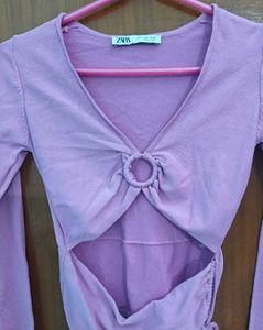 ZARA Pink Cutout Top
