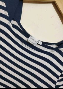 Navy Blue White Lining Dress For 36- 38 Bust