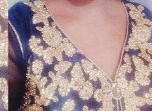 Blue and Gold Embroidered Lehenga
