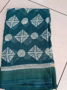 Teal Printed Saree