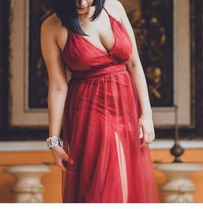Burgundy Slit Maxi Dress