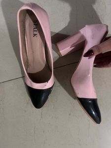 Pink and Black | Block Heel Pumps