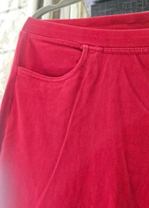 Red Jeggings Pants