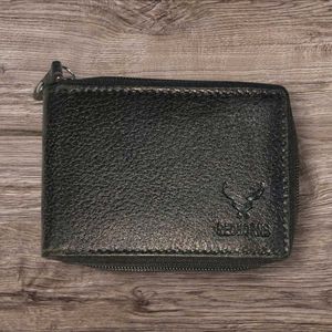 Stylish Leather Zip Around Mens Wallet