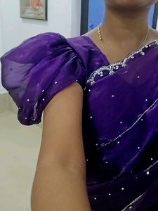 Elegant Purple Saree with Embellishments