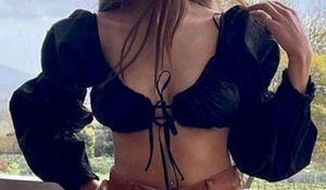 Black Tie Front Crop Top