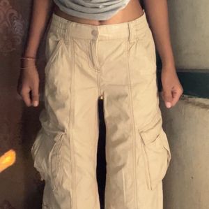 H&M Beige Cargo Trousers
