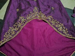 Girls' Purple Embroidered Kurta Set