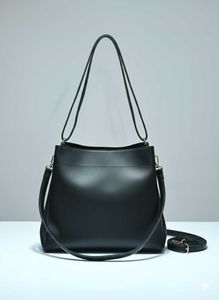 Elegant Black Studded Handbag with Pouch – Stylish
