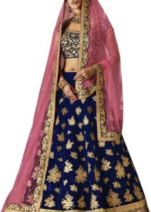 Elegant Blue &amp; Pink Lehenga