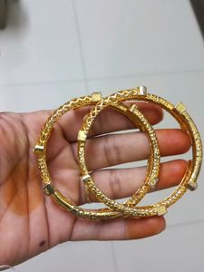 Artificial Golden Plated Pair Of Bangles .