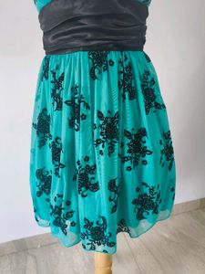 Teal Floral Dress