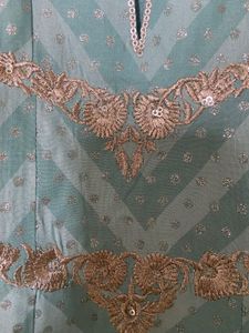 W Sky Blue Anarkali Low High Festive Kurta (16)x