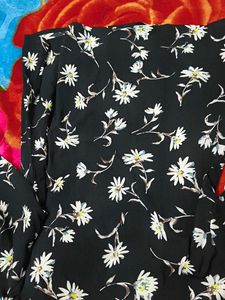 Floral Print Black Dress