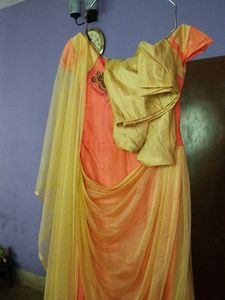 Dual Tone Flared Gown.
