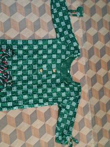 Green Printed Kurti Pant Set