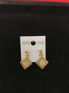 New Fashion Gold Toned Drop Earrings Set Of 2
