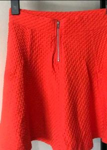 H&amp;M Red Quilted Mini Skirt