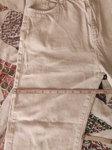 Beige Straight Pants