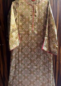 Olive Green Printed Kurti with Ethnic Motifs By W