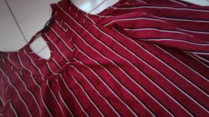 Striped Cold Shoulder Top