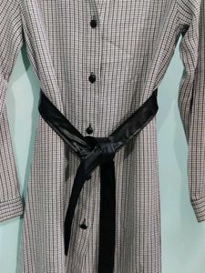 Women Dress With Leather Finish