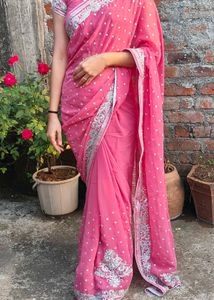 🌈💐fastiva special Elegant Pink Saree🌹🌸