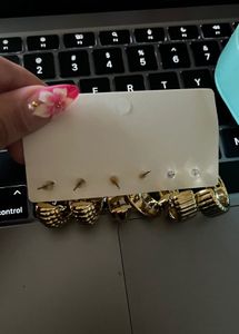 Gold Hoop Earring Set