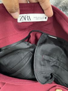 ✨ZARA VINTAGE:Luxe Wine-Red Culottes🍷