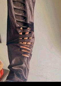 Black Ripped Jagging Partywear