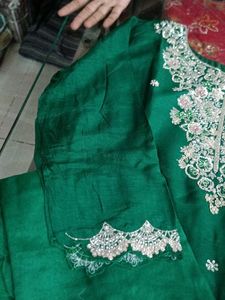 Emerald Green Embroidered Xl Salwar Kameez