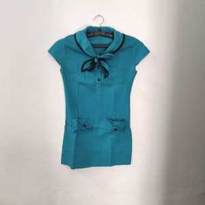 Tunic With A Bow Neck And Pockets