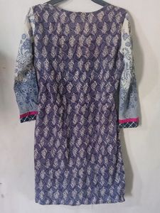 White And Purple Colour Kurti