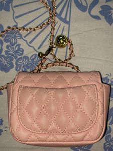 Pink Quilted Crossbody Bag