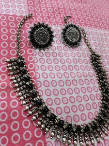 Oxidized Silver Necklace Set