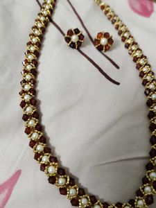 Elegant Beaded Necklace &amp; Earring Set