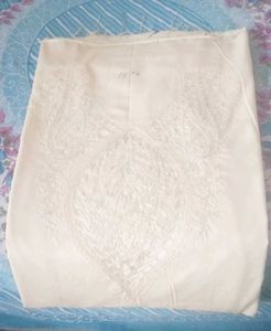 unstitched lemon yellow embroidery full suit piece