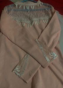 Peach Embellished Tunic Top
